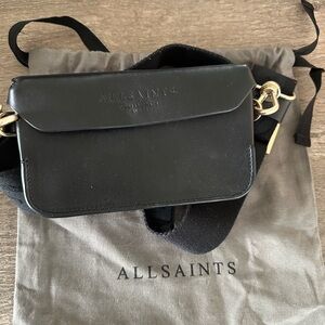 Allsaints leather Zoe crossbody black